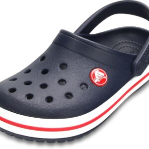 Crocs Unisex-Child Crocband Clogs (Todder Shoes), Navy/Red, 10 Toddler