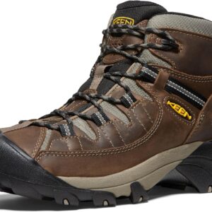 KEEN Men's Targhee 2 Mid Height Waterproof Hiking Boots, Shitake/Brindle, 17 Wide