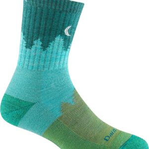 Darn Tough Vermont Women's Treeline Micro Crew Midweight with Cushion Hiking Sock (Style 1971) - Aqua, Small