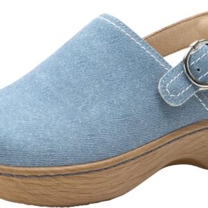 Alegria Women's Olie Slingback Clog Leather Slide Jean Jeanie 5-5.5 M US
