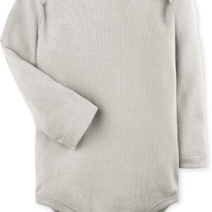 Colored Organics - Organic Cotton Baby Bodysuit - Long Sleeve Infant One Piece - Stone - 12-18M