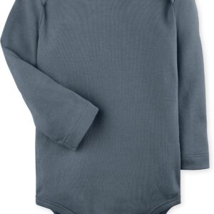 Colored Organics - Organic Cotton Baby Bodysuit - Long Sleeve Infant One Piece - Harbor - 6-12M