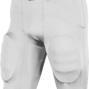 Champro Standard Terminator 2 Integrated Adult Football Pants with Built-in Pads, White, Medium