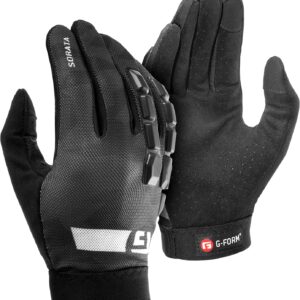 G-Form Sorata 2 Mountain Bike Gloves - Breathable for MTB & Dirt Bike Riders - Cycling Gloves with Knuckle Protection - Flexible for Bikers - Black/White, Small