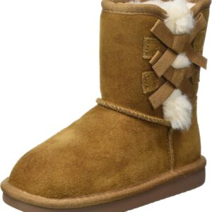 Koolaburra by UGG Girl's Victoria Short Boot Boot, chestnut, 06 Toddler US Toddler