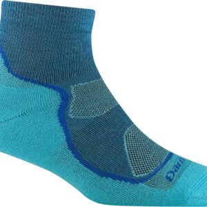 Darn Tough Vermont Women's Light Hiker 1/4 Lightweight with Cushion (Style 1987) - Blue/Cascade, Medium
