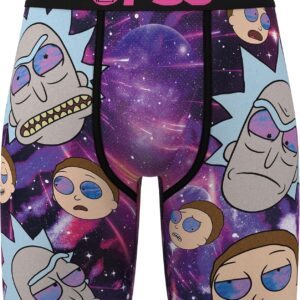 PSD Men's R&m Galactic Boxer Briefs, Multi, XL