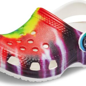 Crocs Classic Tie Dye Clogs (Toddler), Rainbow Tie Dye, 4 Toddler