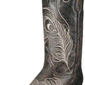 Roper Womens Feather Snip Toe Boot, Black, 7