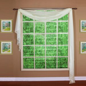 Today's Curtain Emelia Original Voile Scarf 216", Ecru, 45" W x 216" L